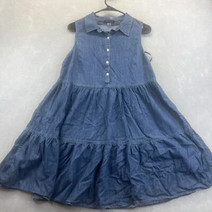 Denim TOMMY HILFIGER size 10 Blue Sleeveless Shirt Dress Knee Length - Picture 1 of 8