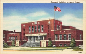 Postcard Community Building Lawrence Kansas KS - Picture 1 of 2