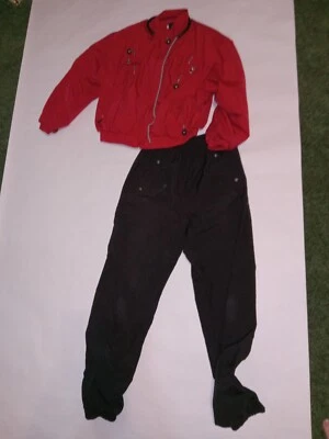 Juego de 2 piezas de golf Jamie Sadock vintage años 80 para mujer pista mediana retro rojo negro Foto 1 de 4