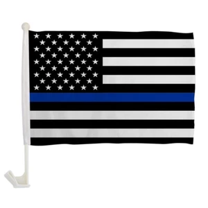 1 Dozen Thin Blue Line Car Flag Single Sided Police Car Flag Car Window Flag - Bild 1 von 1