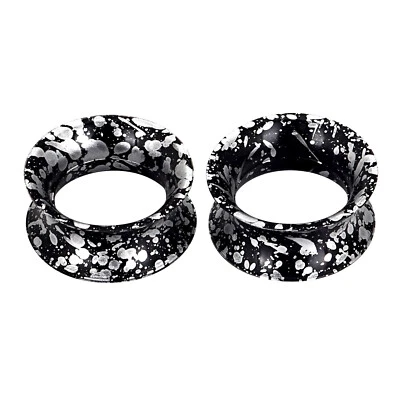 1 PAR Delgado Flexible Silicona Piel Túneles Tapones Medidores de Oído Negro Foto 1 de 4