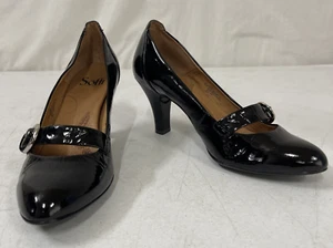 "Bombas de tacón de 3"" de cuero negro suave para mujer talla 8 1/2 M" - Imagen 1 de 16