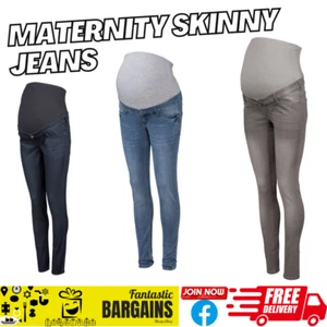 Esmara Umstandsjeans Over the Bump Skinny Jeans grau marineblau Denim bequem - Bild 1 von 20