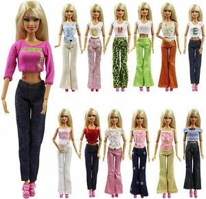 3x Muñecas Pantalones Trajes y 3 Pares Zapatos Hechos para Muñecas Tamaño 12" Gratis Reino Unido P&P - Imagen 1 de 2