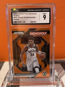Giannis Antetokounmpo 23-24 Prizm Monopoly All-Star Orange PS5 /124 CGC 9 - Picture 1 of 3