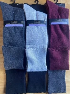 2 Pairs Women Luxe Cashmere Blend Knee High Socks Shoe Size 6-11 Very Nice! - Picture 1 of 17