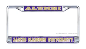 JMU JAMES MADISON "Alumni" Chrome License Plate / Tag Frame - Picture 1 of 1