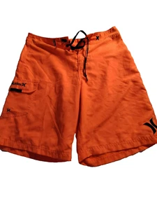 HURLEY SUPERSUEDE BOARDSHORTS Big Kid Swim Trunks Shorts Sz Med Neon Orange 568 - Picture 1 of 8