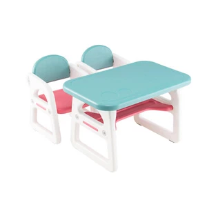 Kids 3-Piece Table and Chair Set Toddler Activity Study Desk w/ Building Blocks - Picture 1 of 8