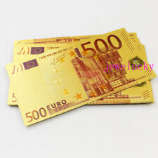 Lots 50 Pcs Europe 500 eur Golden Color Foil Banknotes Crafts Notes Beauty GIFT