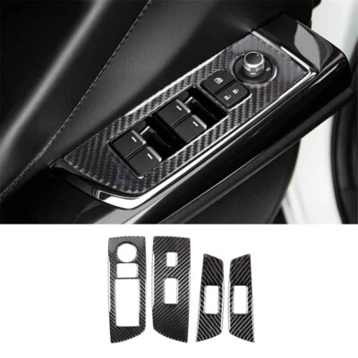 4Pcs Carbon Fiber Interior Window Control Cover Trim For Mazda CX-9 Type B - Image 1 of 4