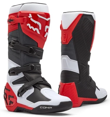 Botas todoterreno Fox Racing Comp 26SP para hombre MX blancas/rojas fluo Foto 1 de 4
