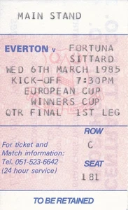 TICKET: Everton - Fortuna Sittard Niederlande (Cup Winners Cup) 1984/1985 - Bild 1 von 1