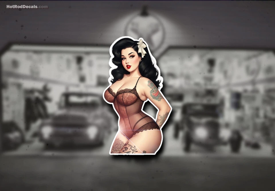 Наклейка Nanami Hot Rod Ford Chevy Sexy Racing Pinup Толстая Девочка Рокабилли Гавайи - Изображение 1 из 1