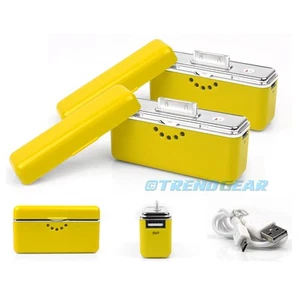 2X 2800MAH EXTERNAL YELLOW BATTERY MOBILE CHARGER USB IPHONE 4S 4 IPOD CLASSIC - Photo 1 sur 1