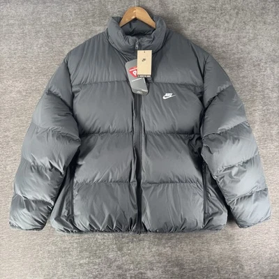 Nike Sportswear Club Puffer Jacket Full Zip Grey Prima Men’s Size 2XL FB7368-068 - Image 1 of 4
