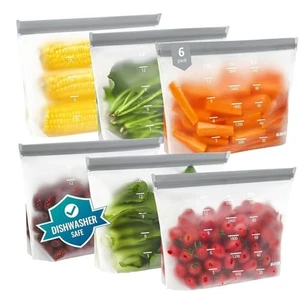 Contenedores de bolsas de almacenamiento de alimentos reutilizables Ideatech - 6 paquetes Bolsas de galón - Imagen 1 de 5