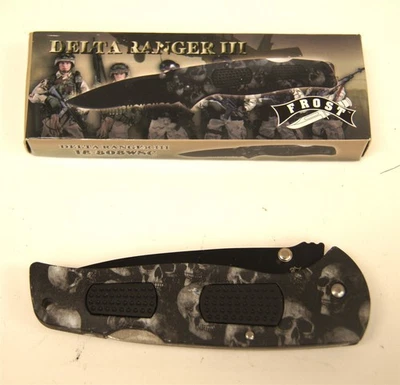 Cuchillo Plegable FROST Delta Ranger III Lockback Calavera Camuflaje 18-808WSC Foto 1 de 3