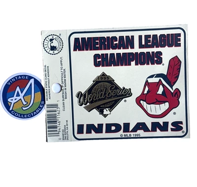 Vintage 1995 Cleveland Indians American League Champs/World Series Decal 3.5x3.5 - Image 1 of 3
