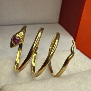 Antiker 18k Gelbgold Schlangenring Größe 5 / 5,5 gemarkt 750 - Bild 1 von 9