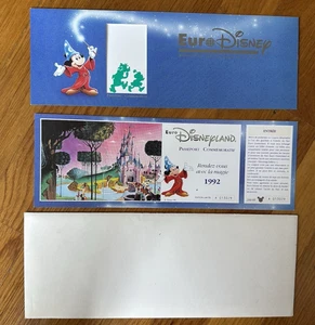 Billete pasaporte conmemorativo de apertura Walt Disney Euro Disney 1992 #13029 SIN USAR - Imagen 1 de 4
