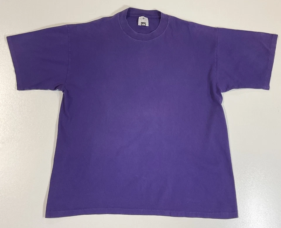 Винтажная футболка Lee Blank фиолетовая размер XL одинарный шов сделано в США 90-е - Изображение 1 из 4