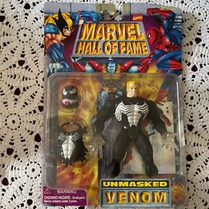 FIGURA DE ACCIÓN VENENO DESENMASCARADO SALÓN DE LA FAMA DE MARVEL RARA SIN USAR, EN CAJA, TOYBIZ 1997 - Imagen 1 de 8