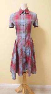 Vivienne Westwood Check Shirt Dress Size 1 Good Condition Red Check Flare Japan - Picture 1 of 6