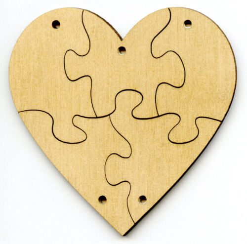 Wir-Puzzle Herz, 5 Teile, 7,5 x 7,5 cm, Liebe, Familie, Freunde, Anhänger