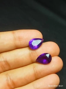 Amethyst Faceted Pear 15x10 mm - Mesmerizing Purple for Jewelry - Picture 1 of 6