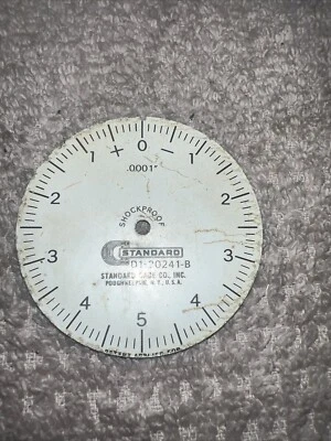 INDICADOR DE DIAL ESTÁNDAR D1-20241-B CALIBRE DE CALIBRE DE PLACA .0001" SOLO REPUESTO Foto 1 de 3