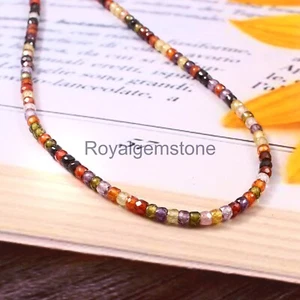 Rainbow Color Natural Zircon Shaded Faceted Rondelle Beads Natural Zircon Beads - Picture 1 of 3