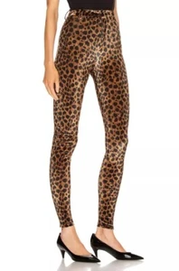 The Attico Velvet Cheetah Leggings Pants IT42 Gold Black Animal Print Zip Leg - Picture 1 of 5