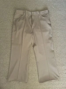 VINTAGE Levi’ Bootcut Tan Tex Twill Polyester Pants - 38x26 - USA - Talon Zipper - Picture 1 of 8