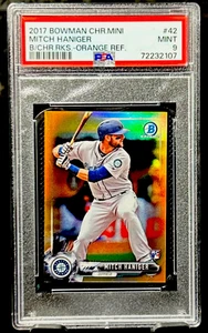 2017 Bowman Chrome Minis Orange Refr /25 Mitch Haniger RC PSA 9 POP 1 None highe - Picture 1 of 2