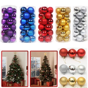 24 PIEZAS Bolas de Navidad Adorno de Árbol de Navidad Fiesta de Navidad Decoración del Hogar - Imagen 1 de 15