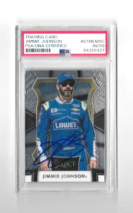 Jimmie Johnson Signed 2017 NASCAR Prizm Select #1 Lowes Racing Card PSA/DNA Slab - Picture 1 of 2