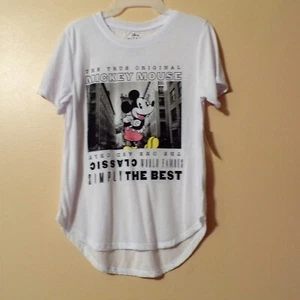 Disney Mickey Womens Junior's Short Sleeve Shirt Size M (7-9) - Picture 1 of 3