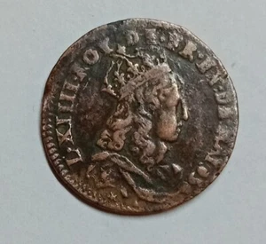 Louis XIV Liard 1656 B Etoile - Picture 1 of 2