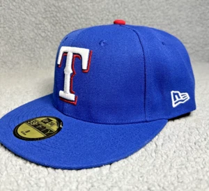 Texas Rangers Hat Cap Fitted Size 8 New Era Royal Blue World Series Seager MLB - Picture 1 of 12