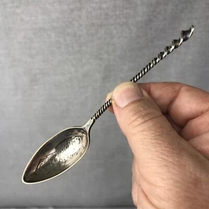 Cuchara de recuerdo de plata esterlina Gettysburg Pa mango espiral retorcido - Imagen 1 de 12