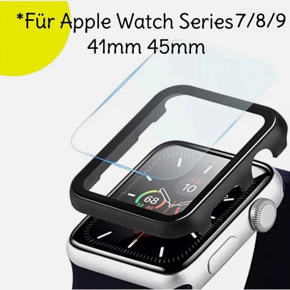 Per Apple Watch 7/8/9 Custodia Protettiva Alluminio Con Vetro ⭐️ Bumper - Immagine 1 di 4