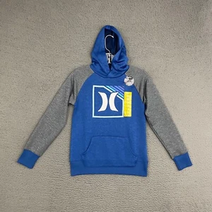 Hurley Hoodie Boys Small 8 Blue Gray Pullover Graphic Moisture Wicking Beach - Picture 1 of 9