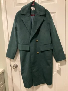 BEAUTIFUL NINE WEST DEEP PINE GREEN TRENCH COAT NWT - Picture 1 of 5