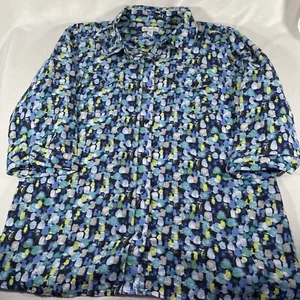 Kim Rogers Button Up Shirt Women Plus 1X Linen Casual Work Long Sleeve - Picture 1 of 10