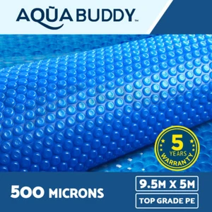 Aquabuddy Pool Cover 500 Micron Heat Swimming Pool Solar Blanket Blue 9.5x5m - Picture 1 of 10