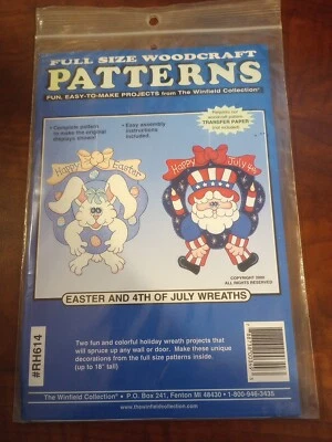 Coronas de Pascua y 4 de julio con patrones de artesanía en madera de tamaño completo  Foto 1 de 2