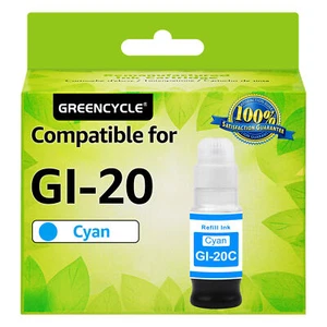 Botella de tinta de recarga cian 1PK GI 20 GI-20 compatible con Canon G6020 G7020 G5020 - Imagen 1 de 10