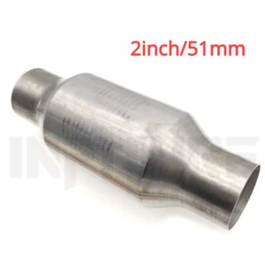 2" INCH UNIVERSAL SPORTS CAT CATALYTIC CONVERTER HIGH FLOW 400 CELL STAINLESS - Picture 1 of 10