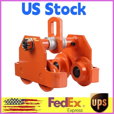 Manual Trolley 4400LBS/2 Ton,with Dual Wheels Width 3.5 in - 8 in Adjustable,NEW - Image 1 of 4